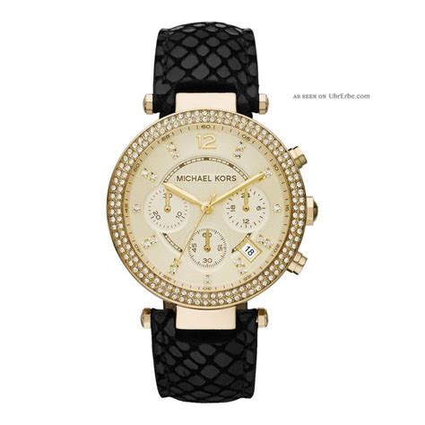 chronograph mit lederband damen michael kors